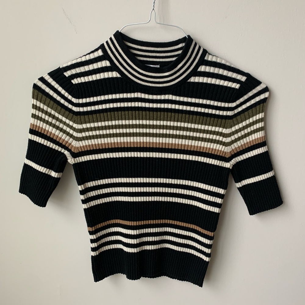 Women's BP Ribbed Short Sleeve Sweater Size Medium